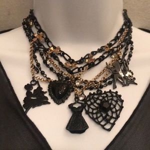 Betsey Johnson Charm School Gothic Heart Necklace